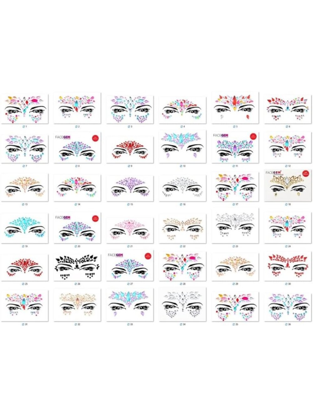 100 PCS Adhesive Face Gems - Glitter Jewel Tattoo Stickers for Festivals & Raves